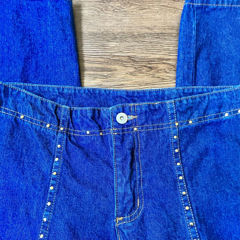 Vintage '80s Carabella Boom Boom Studded Flare Jeans Blue Denim Cotton Medium